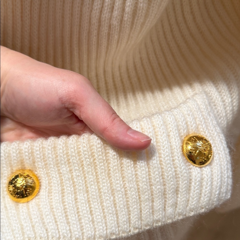 Escada Cream Ribbed Cardigan - Picture 3 of 12